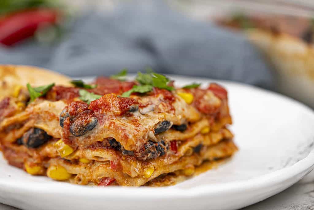 Cheesy Vegan Enchilada Casserole